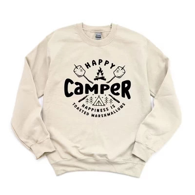 Женская толстовка с рисунком Happy Camper, украшенная зефирной пылью
