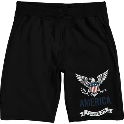Мужские пижамные шорты Bioworld Americana Eagle, черные
