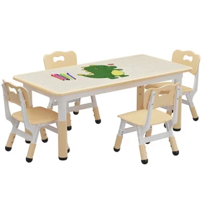 Детский комплект SunnyFurn: стол и 4 стула, бежевый