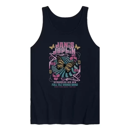 Мужская майка Janis Joplin Butterfly, синяя