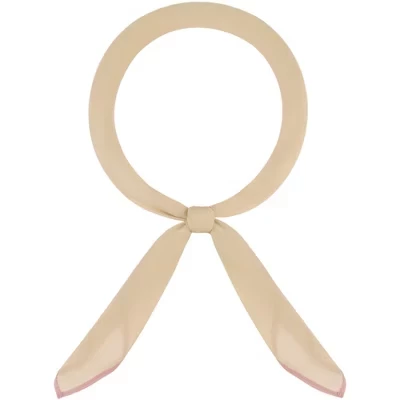 Women's Solid Chiffon Ribbon Square Silky Elegant Neckerchief Handkerchief for Gift Office 1 Pc khaki