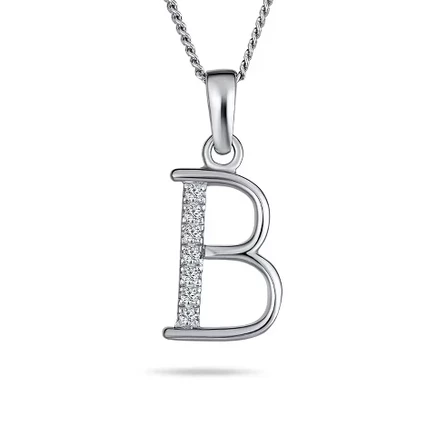 Кулон Bling Jewelry с буквой B, серебро 925, серебристый