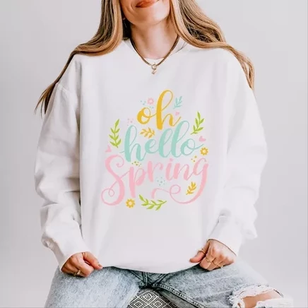 Женская толстовка Simply Sage Market «Oh Hello Spring», белая