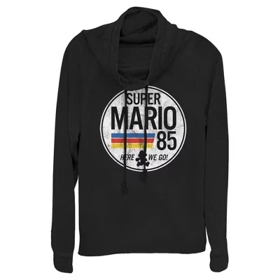 Женский свитшот Nintendo Mario, воротник-хомут, черный