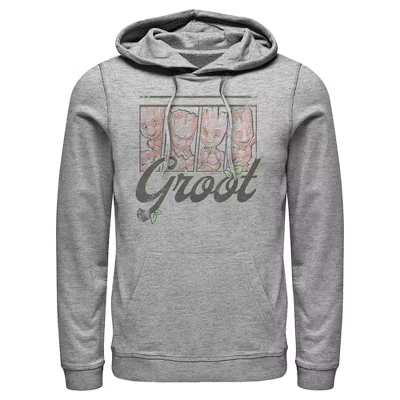 Мужская толстовка с капюшоном athletic heather из коллекции Guardians of the Galaxy с вставками Грута