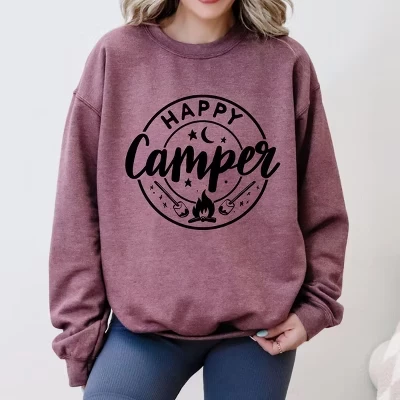 Толстовка Happy Camper Marshmallows heather темно-бордового цвета