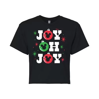 Женская укороченная футболка с рисунком Joy Oh Joy, черная
