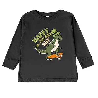 Детский лонгслив The Juniper Shop Happy St. Pat-Rex, черный