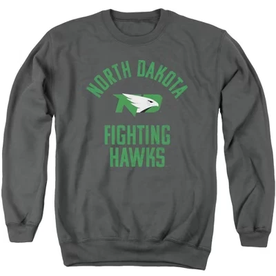 Мужская толстовка с круглым вырезом и официальным логотипом Fighting Hawks от Университета Северной Дакоты, цвет древесного угля