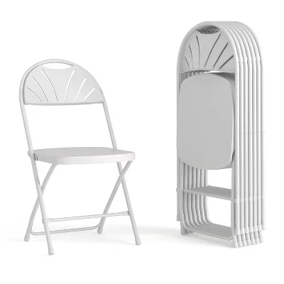 8 складных стульев Flash Furniture Hercules, белые