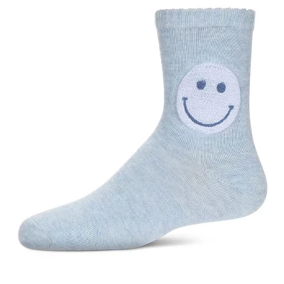 Носки Memoi Girls' Fuzzy Smiley Face Crew