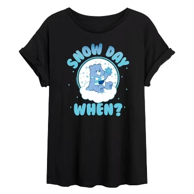 Женская футболка Care Bears Snow Day When, черная