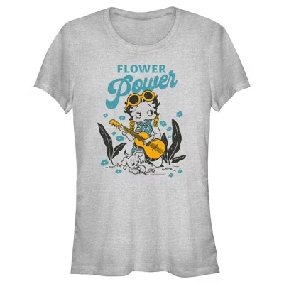 Женская футболка Junior's Flower Power с цветочным принтом 