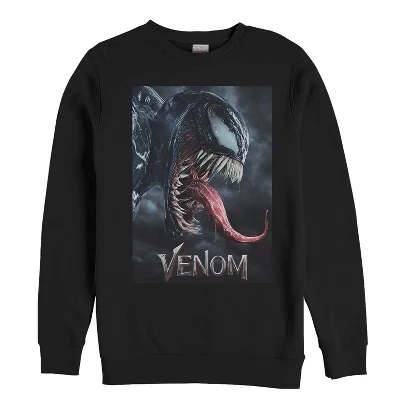 Мужская толстовка с портретом Venom Film Tongue черного цвета