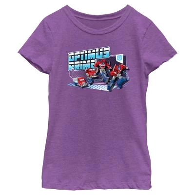 Футболка для девочек Transformers Optimus Prime, фиолетовая