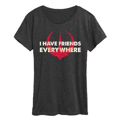 Women's -  - Friends Everywhere Short Sleeve Graphic T-Shirt heather charcoal