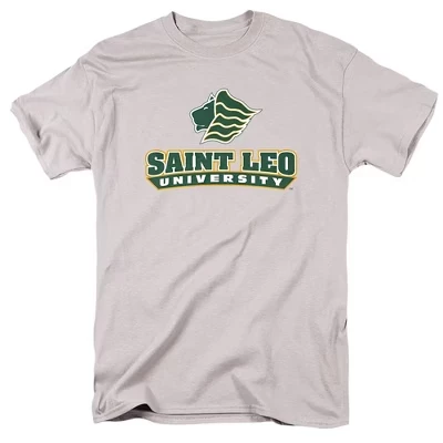 Мужская официальная потертая футболка начальной школы Университета Сент-Лео серебристого цвета