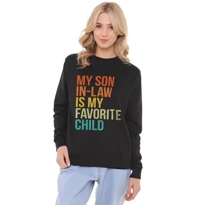 Женская толстовка My Son In Law Is Favorite Child Crew черного цвета