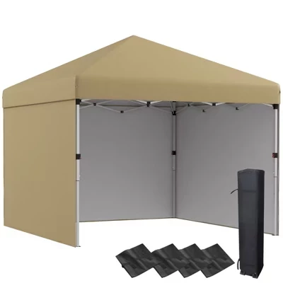 Садовый тент HBEZON 3×3 м со стенками, бежевый