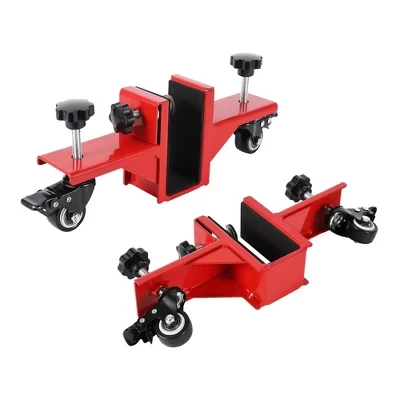 Дверная тележка Heavy Duty - Комплект для установки дверей грузоподъемностью 750 фунтов из 2 упаковок, подходит для панелей 0-1-7 / 8 дюймов с запирающимися колесиками для строительства / реконструкции красный