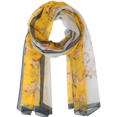 Women's Floral Lightweight Satin 50s Sunscreen Head Wrap Scarves for Summer 1 Pc style-4