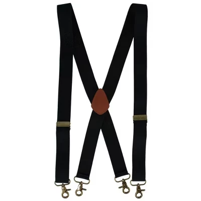 Мужские подтяжки CTM X‑образные с латунными крючками, черные