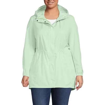 Женский дождевик Lands End Squall, складной, зеленый