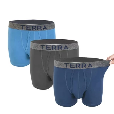 Мужские боксер-брифы Terra эластичные, 3 шт, синие