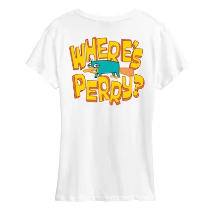 Женская футболка Where's Perry, белая