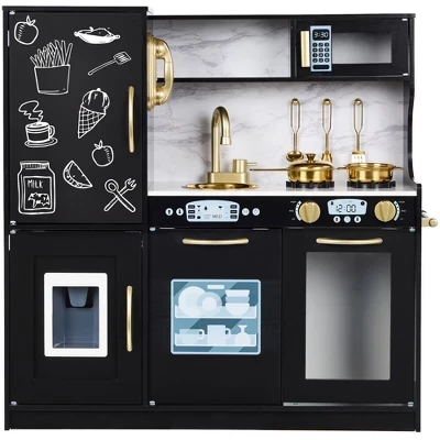 Игровая кухня Best Choice Products с плитой и микроволновкой, черная