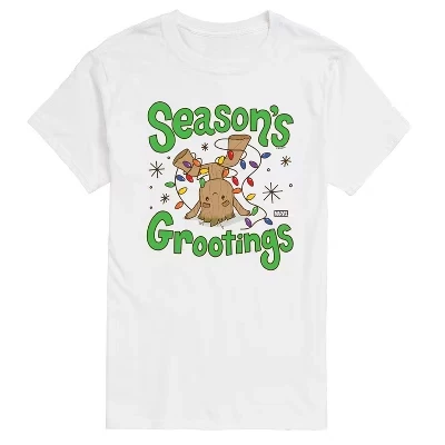 Мужская футболка Seasons Grootings с коротким рукавом и рисунком, белая