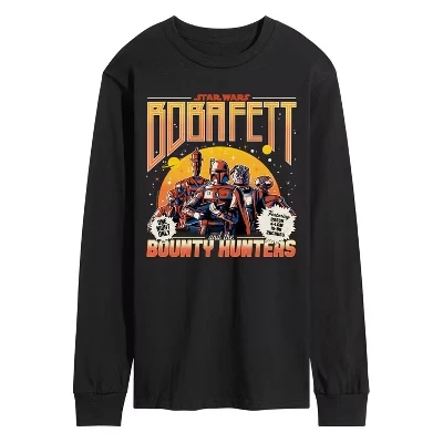 Мужская футболка с длинным рукавом и рисунком группы Boba Fett and the Bounty Hunters, черная