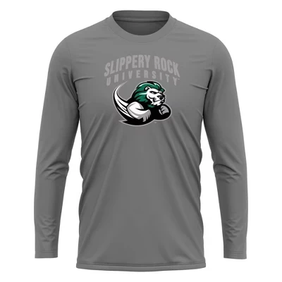 Мужская футболка с длинным рукавом NCAA Slippery Rock, графитовая