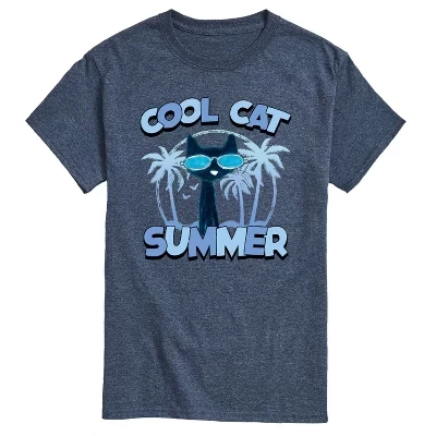 Мужская летняя футболка Cool Cat с коротким рукавом и графическим рисунком heather blue