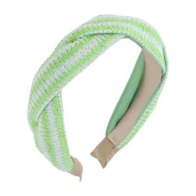 Ободок Unique Bargains соломенный плетеный, зеленый