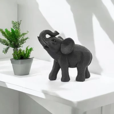 Фигурка слона Sagebrook Home 18 см, черная