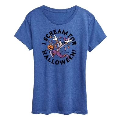 Женская футболка с коротким рукавом I Scream For Halloween с графическим принтом 