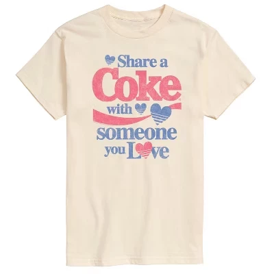 Мужская футболка с коротким рукавом Share a Coke Hearts кремового цвета с графическим принтом