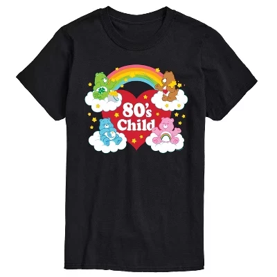 Мужская футболка Care Bears «Ребенок 80-х», черная
