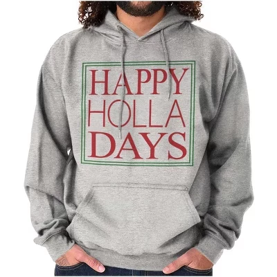 Рождественская толстовка с капюшоном Happy Holla Days Holiday для женщин и мужчин