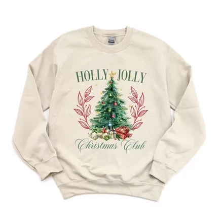 Женская толстовка с рисунком Holly Jolly Christmas Club dust
