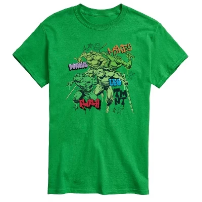 Мужская футболка TMNT Street с коротким рукавом и графическим рисунком зеленого цвета