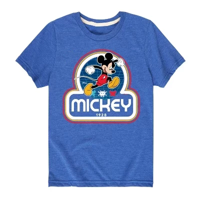Mickey Jump Retro Short Sleeve Graphic T-Shirt blue (3)