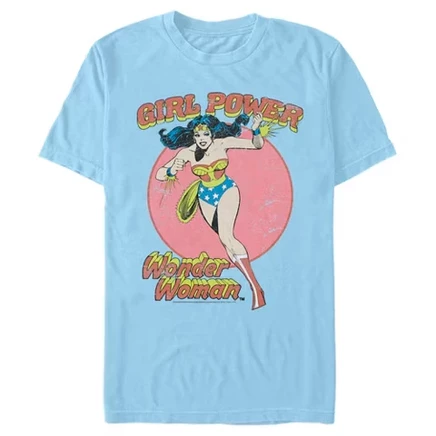 Мужская футболка Justice League Girl Power, голубая