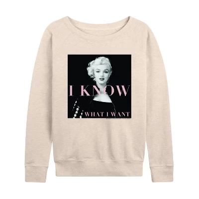 Женский лонгслив Marilyn Monroe «Я знаю, чего хочу», бежевый