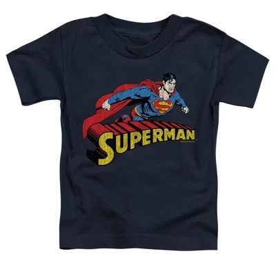Детская футболка Superman «В полёте», синяя