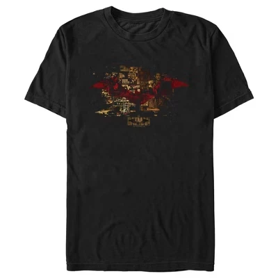 Men's The Batman Gotham City Newspaper T-Shirt black
