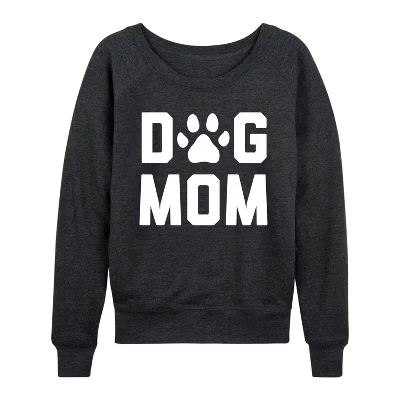 Женский лонгслив Instant Message Dog Mom, графитовый меланж