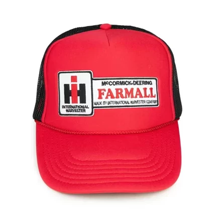 Мужская бейсболка Case IH Farmall, красная с черной сеткой