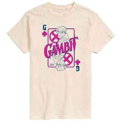 Мужская - - Игральная карта X-Men Gambit с коротким рукавом и графическим рисунком, кремовая футболка